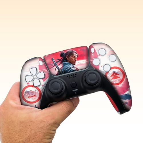 Ghost of Tshushiima Custom PS-5 Controller Wireless compatible with Play-Station 5 Console by BCB Controllers | Proudly Customized in USA with Permanent HYDRO-DIP Print(NOT JUST A SKIN)(MODDED) - color: Ghost of Tshushiima, size: Modded - Front & Back Pri