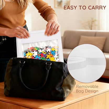 ANROYE Toy Storage Organizer, Over Door Hanging Storage Bags with 5 Removable Zippered Pockets, Card Slots for Building Blocks, Puzzles, Board Games, Craft & Art Supplies, Office Projects, Hobbies