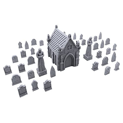 EnderToys Mausoleum Graveyard Scene - DND Terrain Scenery for Tabletop 28mm Miniatures Wargame