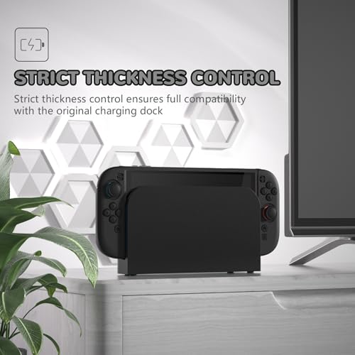 PlayVital Protective Case for Nintendo Switch 2 with Extra Stand & Thumb Grip Caps | Split Design, Dockable Hard Shell Cover for Nintendo Switch 2 | Solid Color Series, Black - color: Black