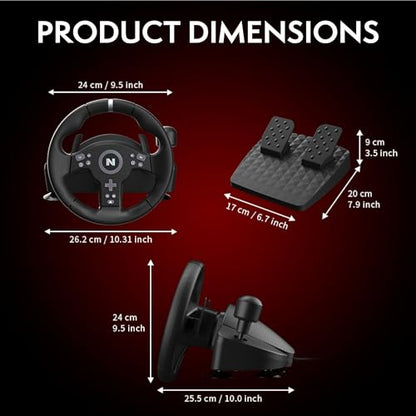 Nitho Drive Pro V200 PC Gaming Racing Wheel with Pedals and Shifter, Steering Wheel Compatible with PC, PS4, Switch 2/Switch, Xbox Series X|S and Xbox One, 270° Car Driving Simulator with Vibration - color: Drive Pro V200