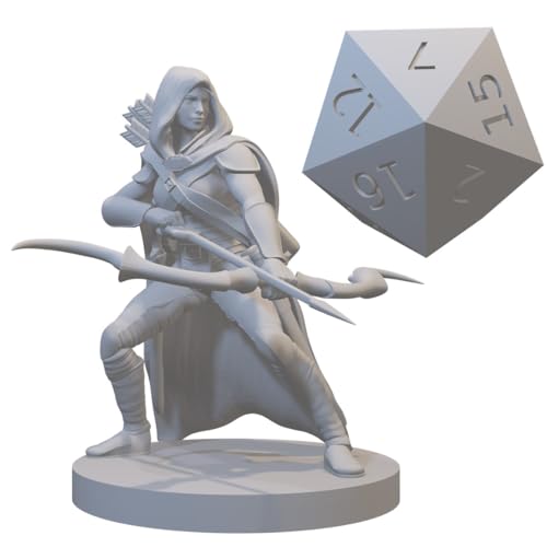 Ranger Miniatures for DND Pathfinder RPG Unpainted Resin 28mm-32mm 3D Printed (Human Female Ranger 5) - style: Human Female Ranger 5