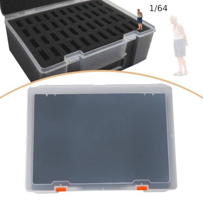 kowaku 1/64 Miniature Figure Storage Box Protection Box Foam Layer Dustproof Reliable Shockproof Travel Case Action Figure Container , Translucent 2 Tier - color: Translucent 2 Tier