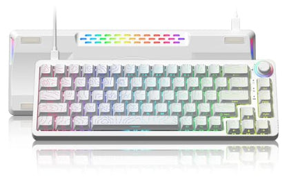 Womier M68HE PRO 60% Percent Keyboard Rapid Trigger Gaming Keyboard RGB | Hall Effect Topographic Keyboard,Wired Custom 8000 Hz Mechanical Keyboard with Magnetic Switch,PBT Keycap for Mac/Win,White - color: M68HE PRO-White