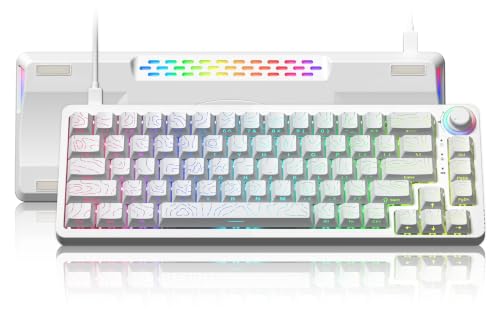 Womier M68HE PRO 60% Percent Keyboard Rapid Trigger Gaming Keyboard RGB | Hall Effect Topographic Keyboard,Wired Custom 8000 Hz Mechanical Keyboard with Magnetic Switch,PBT Keycap for Mac/Win,White - color: M68HE PRO-White