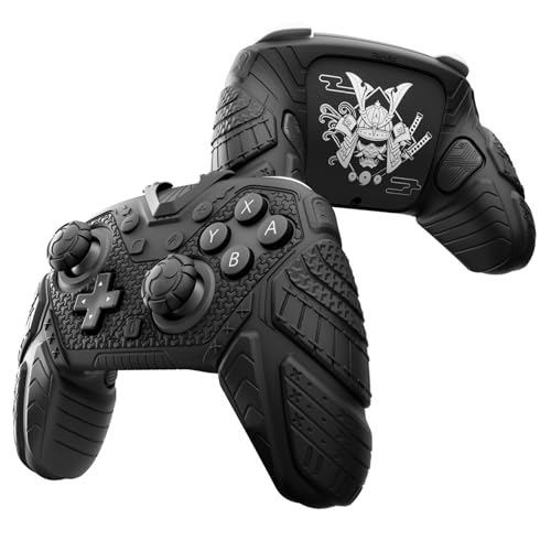 PlayVital for Nintendo Switch 2 Pro Controller Skin Cover – Samurai Armor Edition Silicone Case for Switch 2 Pro Controller with Back Button Caps & Thumb Grip & Sticker, Shockproof - Black - color: Black