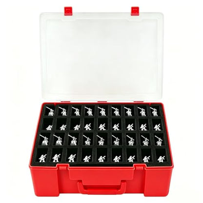 Miniature Storage Sturdy Carrying Figure Case -108 Slot Figurine Minature Carrying Case Compatible with D&D and More (Red) - color: Red