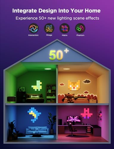 Govee Mini Panel Lights, RGBIC Wall Lights, Smart LED Wall Panels | Works with Matter, Alexa, Google Assistant, Sync with Music, DIY Gaming Light for Home Decor, Office, Bedroom, 20 Pcs