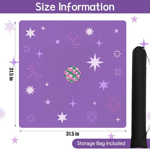 Drydiet Mahjong Mat for Table 31.5 x 31.5 Inch American Mahjong Mat with Carrying Bag, Non-Slip Noise Reduction Table Item for Family Poker Domino Board Game Night & Party Use(Disco Ball) - style: Disco Ball