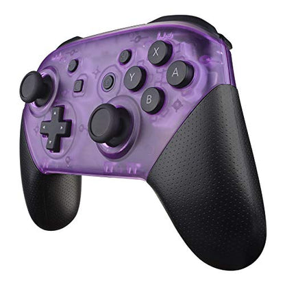 eXtremeRate Clear Atomic Purple Faceplate and Backplate for Nintendo Switch Pro Controller, DIY Replacement Shell Housing Case for Nintendo Switch Pro - Controller NOT Included - color: Clear Atomic Purple