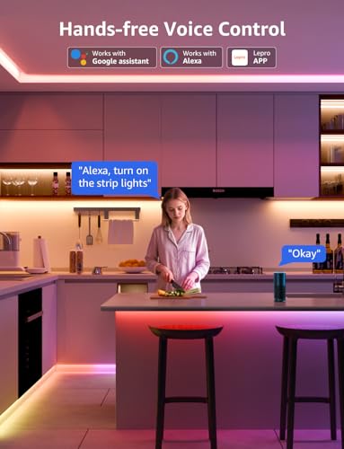 Lepro S2 AI Smart LED Strip Lights - 16.4ft RGBCW Light Strips with 2700K-5700K Tunable Warm White, Color Segment DIY, Personalized Al Lighting Designer, APP Control(No Remote), 2.4G Wi-Fi & Bluetooth - size: 16.4ft