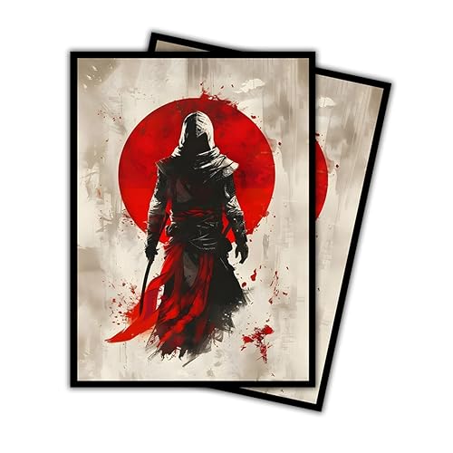 Red Crescent - MTG Card Sleeves, 104ct, Standard Size, Smooth | Perfect for Double Sleeving, Smudge Resistant Matte Back, Standard 66x92mm - Compatible with Magic The Gathering & TCG Cards - color: Red Crescent, size: Smooth
