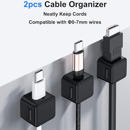 2K Quad HD Webcam with Privacy Cover & Noise-Canceling Microphone & USB C Adapter, Video Web Streaming Camera for PC Computer Desktop Laptop Mac Zoom Teams &More, 2pcs Cable Organizer - style: Webcam + 2pcs Cable Organizer