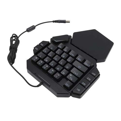 One Handed RGB Mechanical Gaming Keyboard 35 Keys RGB Backlight Blue Switch Mini Gaming Keypad with Wrist Rest for PC Gamer/2567