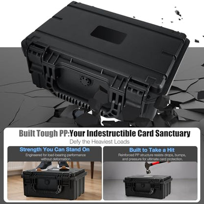 QINGUANG Graded Card Case Storage Box for PSA/CSG/CGC/BGS Collection | 3 Rows PSA Slab Case | with 6 Foam Dividers | IPX5 Waterproof | Fits for Graded Cards / One Touch / Toploaders - size: 3 Rows standard