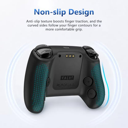 Case Cover Compatible with Steam Controller 2 2026, Soft Silicone Protector Cover Skin Case for Steam Controller 2 with Thumb Grip Caps, Anti-Scratch, Shockproof (Black) - color: Black