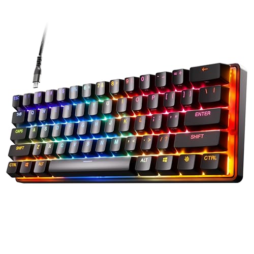 SteelSeries Apex Pro Mini HyperMagnetic Gaming Keyboard – Adjustable Actuation – Compact 60% Form Factor – RGB – PBT Keycaps – USB-C - size: Pro Mini 60%, style: Gen 2 Wired