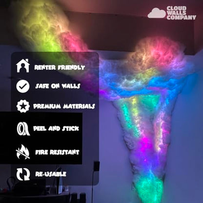 Cloud Light Ceiling Panels & LED Lights – Peel-and-Stick, 32.8 ft LED Strips, Alexa-Enabled, Aesthetic Room Decor for Bedrooms, Dorms, Gaming Rooms, Home Theater, Content Creators, AirBNB Décor