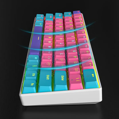 60% Mechanical Keyboard Wired Linear Red Switch RGB Backlight | 60 Percent 61-keys Compact Layout Gaming Keyboard TKL Ultra-Compact Mini RGB Backlit - color: 61 Zhi/Red Switch