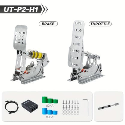 Simjack UT Sim Racing Pedals 200KG Load Cell Brake Pedal PC Racing Simulator Pedals Pressure Sensor HE Hydraulic Pedal (UT-P2-H1) - color: UT--P2-H1
