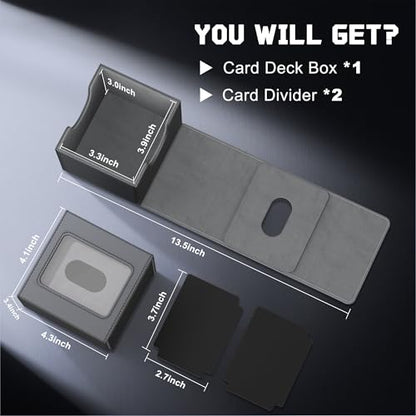 Kabinka MTG Deck Box with Window, Commander Deck Box for Trading Cards, Holds 110+ Double Sleeved Cards, Fits TCG CCG EDH (Black) - color: Black Gray