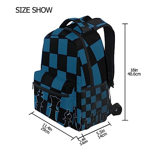 Black Blue Chess Board Backpack Bookbag Daypack Travel Hiking Camping School Laptop Bag - color: Multi Pattern 9