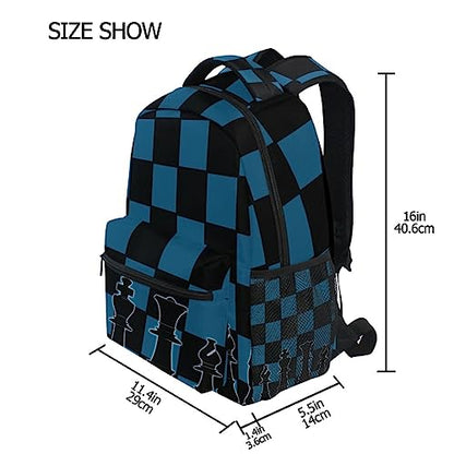 Black Blue Chess Board Backpack Bookbag Daypack Travel Hiking Camping School Laptop Bag - color: Multi Pattern 9