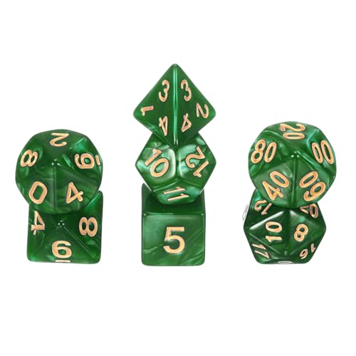 uxcell Polyhedral Dice Set, 7 Pcs Acrylic Dice for Role Playing Table Games Tabletop Gaming Accessories, Pearlescent Apple Green - color: Pearlescent Apple Green