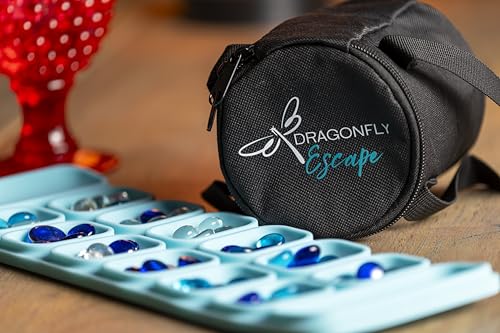 Travel Mancala Board Game Set – Flexible Silicone Roll-Up Board, 50 Stones & Zippered Canvas Bag – Portable Strategy Game for Adults & Teens (Light Teal) - color: Light Teal