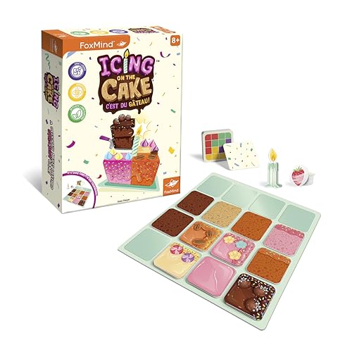 Foxmind Icing On The Cake Quick Food Board Game, Kids Strategy Board Games for Ages 8 and Above, 15 Minute Kids Board Games for Two Players or More, Fun Family Night Board Game
