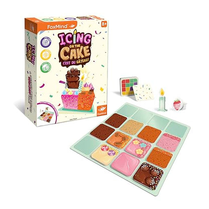 Foxmind Icing On The Cake Quick Food Board Game, Kids Strategy Board Games for Ages 8 and Above, 15 Minute Kids Board Games for Two Players or More, Fun Family Night Board Game
