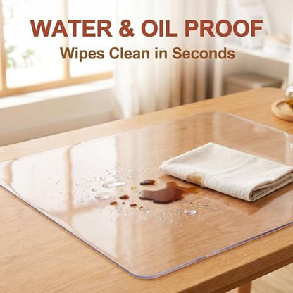 11 x 15 Inch Rectangle Furniture Clear Plastic Cover Tablecloth Protector Coffee Dining Conference Table Top Wipeable Protective Pad Office Desk Side Tabletop Topper Cover Soft Glass Pad Mat Vinyl - color: Clear Table Pads 1.5mm, size: 15" x 11" (Rectangu
