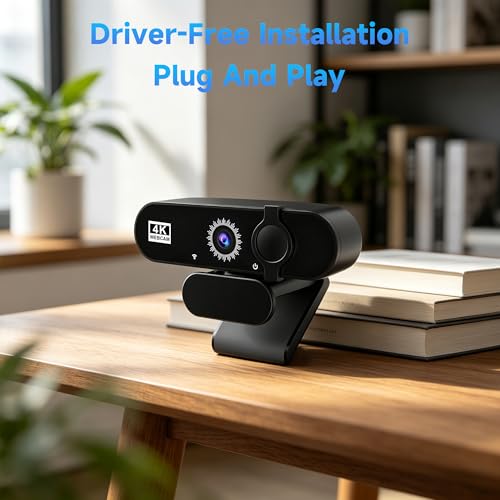 1080P USB HD Webcam，with Microphoneand Rotatable Tripod& Privacy Cover for PC，with Auto White Balance for Video Calls, Live Streaming Gaming & Online Meetings