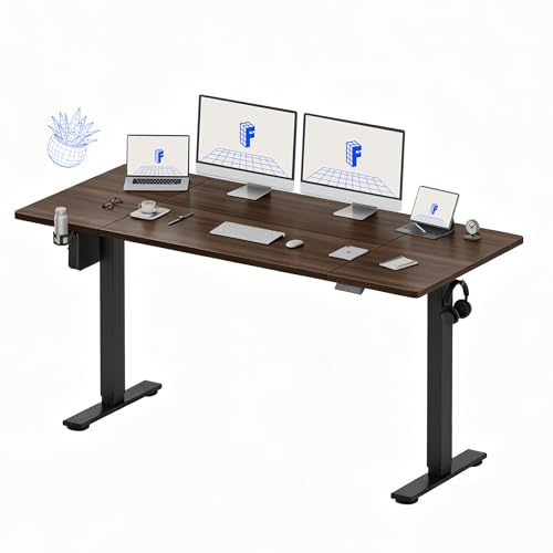 FLEXISPOT 79x32 Inch Electric Large Standing Desk for Home & Office, Spacious Splice Board Desk with Cable Management & Organizer, Cup Holder & Hook, Black Walnut - color: Black Walnut, size: 79"x32"