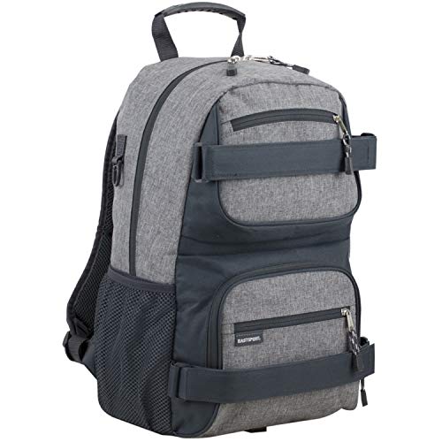 Eastsport Travel Skateboard Backpack Double Strap Laptop Bag Multi-Sport Design for Men and Women, Graystone Chambray - color: Graystone Chambray