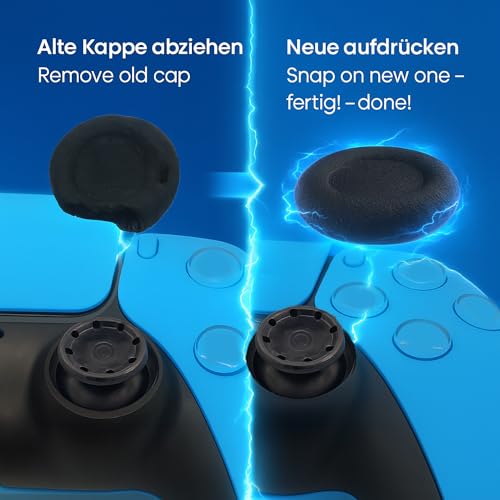MatoSan Joystick Replacement Grip Caps for PS5/PS4/Xbox Series/8BitDo Controller, Anti-Slip Thumbstick Replacement Parts, Silicone Analog Stick Caps (4pcs) (4 x Black) - color: 4 x Black