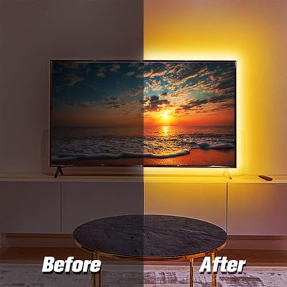 phopollo LED Lights for TV, 15Ft TV LED Backlight, Bluetooth Color Changing LED Strip Lights for TV 65-75 inch, App Control, USB Powered