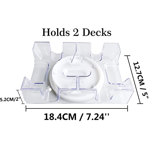 Yuanhe 2 Deck Rotating-Revolving Playing Card Tray, Card Holder (Pack of 2) - size: 7.24(L) x 5(W) x 2(H) inches (Pack of 2)