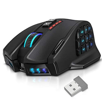 UtechSmart Venus Gaming Mouse RGB Wired, 16400 DPI High Precision Laser Programmable MMO Computer Gaming Mice - color: Classic black