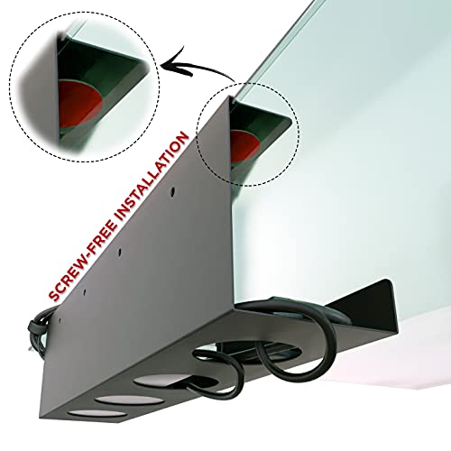 Under Desk Cable Management Tray - No Drill Organizer for Glass Desk. Perfect Standing Cable Management Rack (Black Wire Tray - Single 17'')
