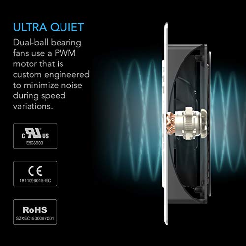 AC Infinity AIRPLATE T8 White, Quiet Cooling Dual-Fan System 6" with Thermostat Control, for Home Theater AV Cabinets - size: 6-Inch - White Dual
