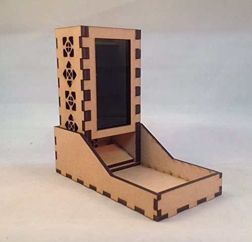 Mini Dice Tower v1 Smoke Acrylic Window Laser Cut MDF Unique Fast Shipping