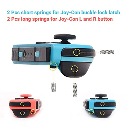 LONANDY 4 Pack Joycon Joysticks, Replacement Joystick Analog Thumb Sticks for Nintendo Switch, Switch Lite & Switch OLED, Joycon Repair Kit Replacement Parts Include Thumb Grips, Metal Lock Buckles - color: Black 4 Pack