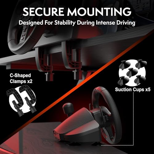 Nitho Drive Pro V200 PC Gaming Racing Wheel with Pedals and Shifter, Steering Wheel Compatible with PC, PS4, Switch 2/Switch, Xbox Series X|S and Xbox One, 270° Car Driving Simulator with Vibration - color: Drive Pro V200