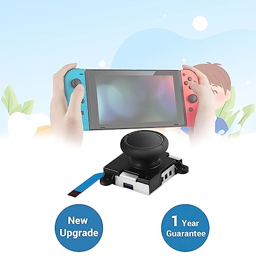 Joycon Joystick Replacement 4 Pack, Replacement Joy-stick Analog Thumb Stick for Switch Joycon Controller & Switch Lite, Left/Right Analog Joystick with Thumbstick Caps & Screws (4pcs Black) - color: 4pcs Black