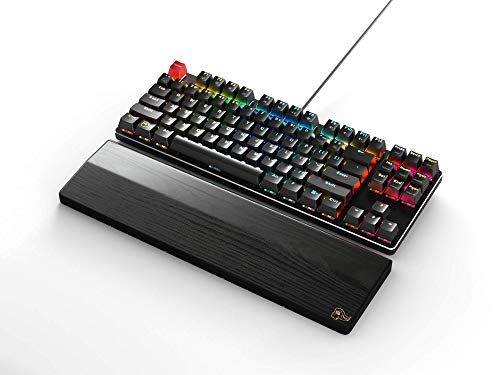 Glorious Wooden Wrist Rest - TENKEYLESS (TKL) - Onyx/Black - Mechanical Keyboards Wood Ergonomic Palm Rest| 14x4 inches/19mm Thick (GV-87-DARK)