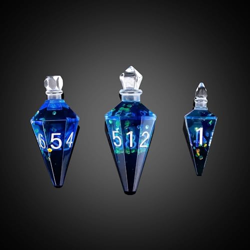 7PCS Potion DND Dice Set,Transparent Sharp Edge Dice Set D&D RPG Polyhedral Dice,for Dungeons and Dragons TTRPG Games Roleplaying Games.(Blue Silk with Scale) - color: Blue Silk With Scale