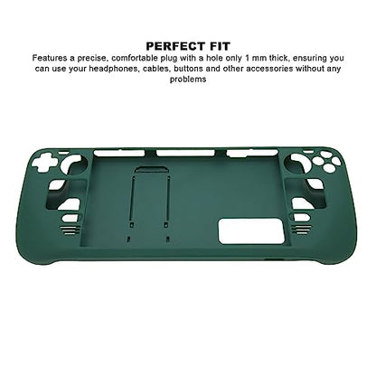Steam Deck Protective Case with Kickstand Full Coverage Fingerprint Proof Cover for Hands-Free Gaming and Protection