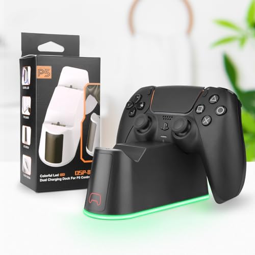 Charger Dock Station,Full Charged Within 2.5 Hrs,Dual Fast Charging Dock,RGB Backlit for PS5