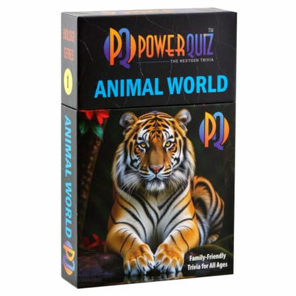 Animal World Biology Trivia Game for Kids & Adults | 200 Questions, 5 Difficulty levels Beginner to Expert, Fun facts, Explanations, Premium matte cards, Hard storage box - style: Animal World
